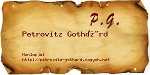 Petrovitz Gothárd névjegykártya